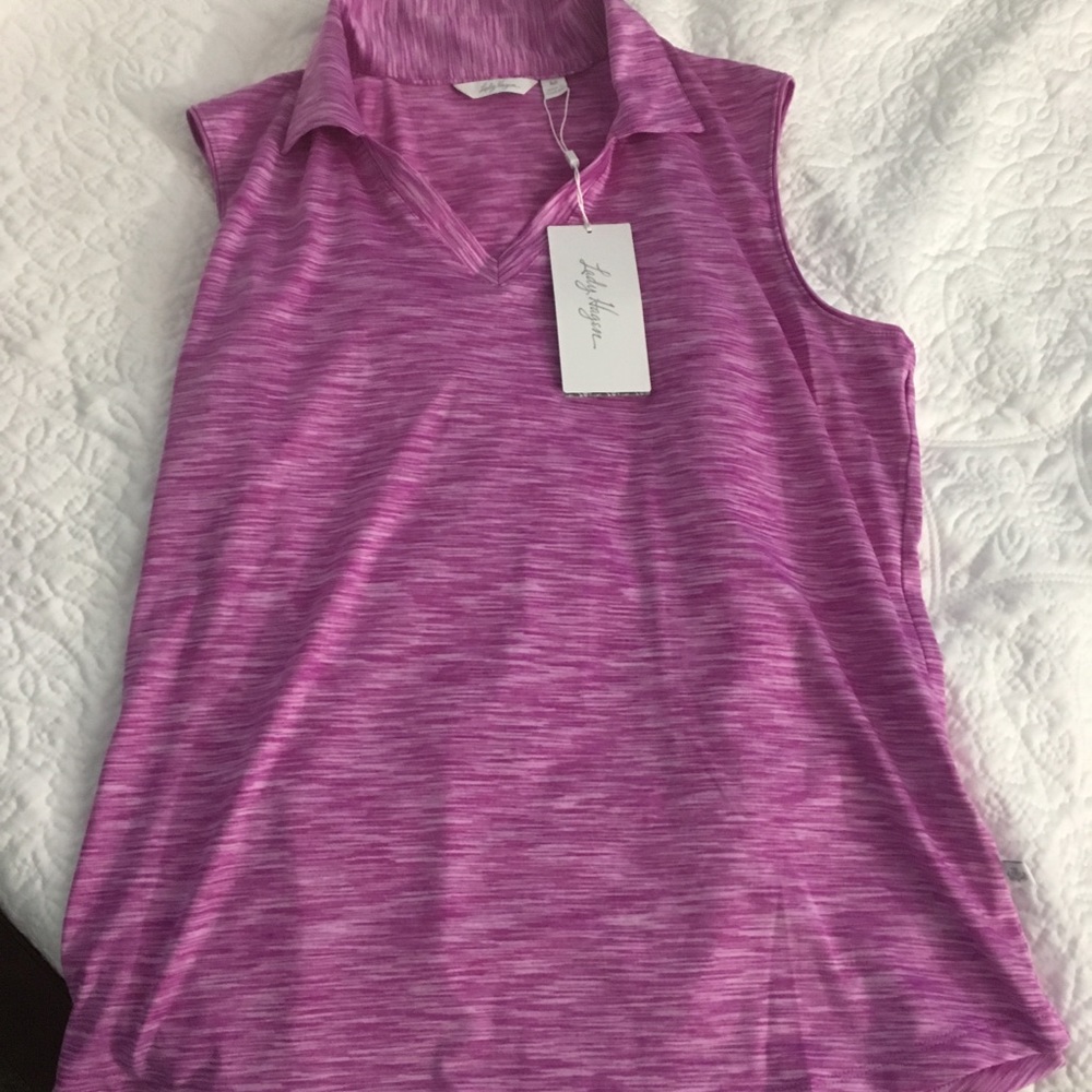 Sleeveless golf shirt. NWT. Pink.